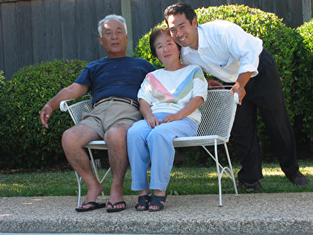 My first digital pic with mom and dad at their house